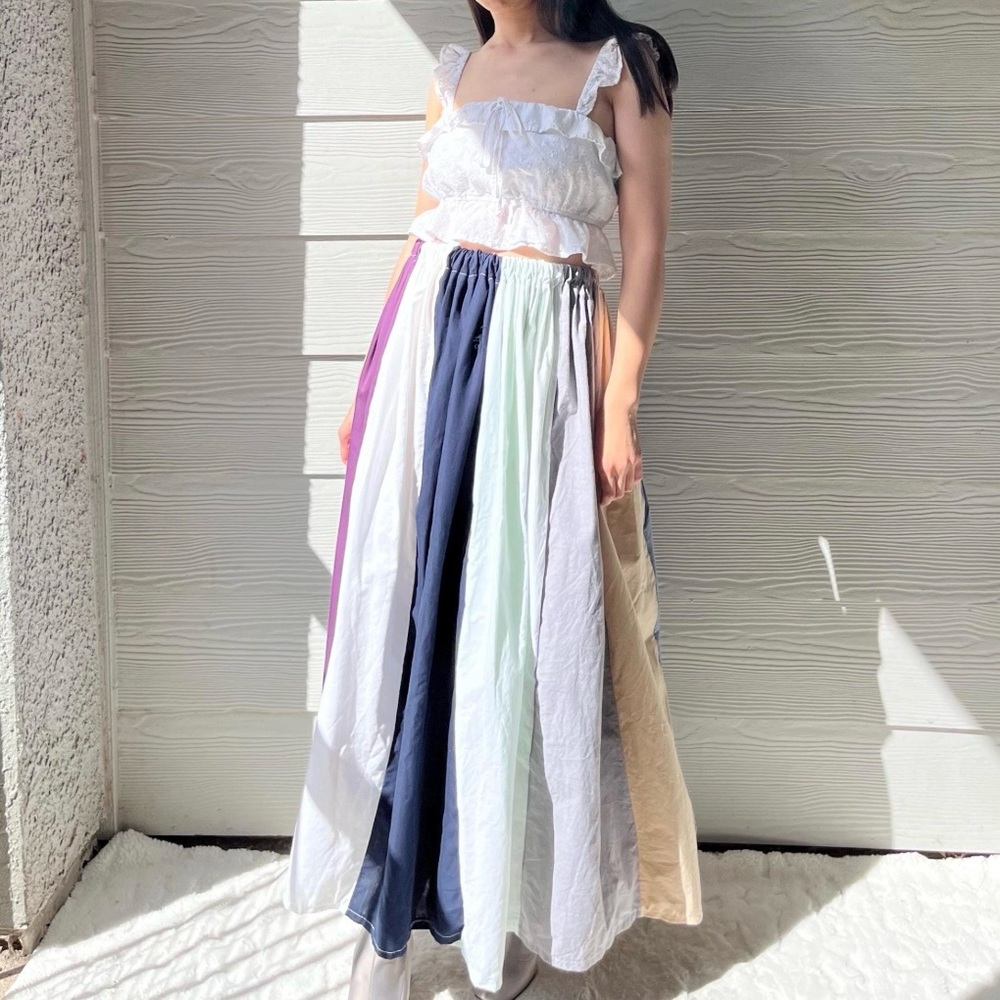 Handmade Muted Pastel Poet Maxi Skirt SKU 06205